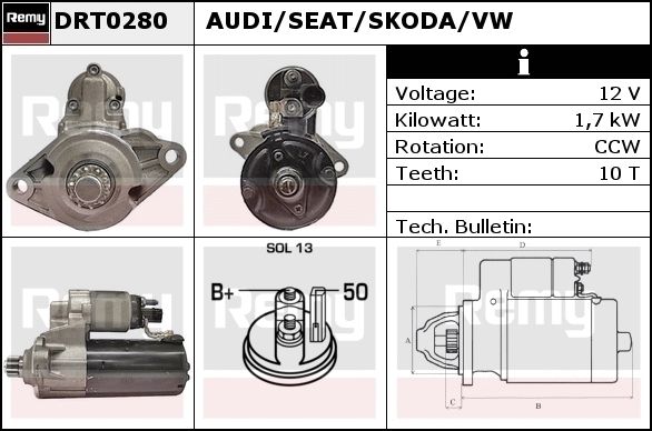 DELCO REMY Starter DRT0860